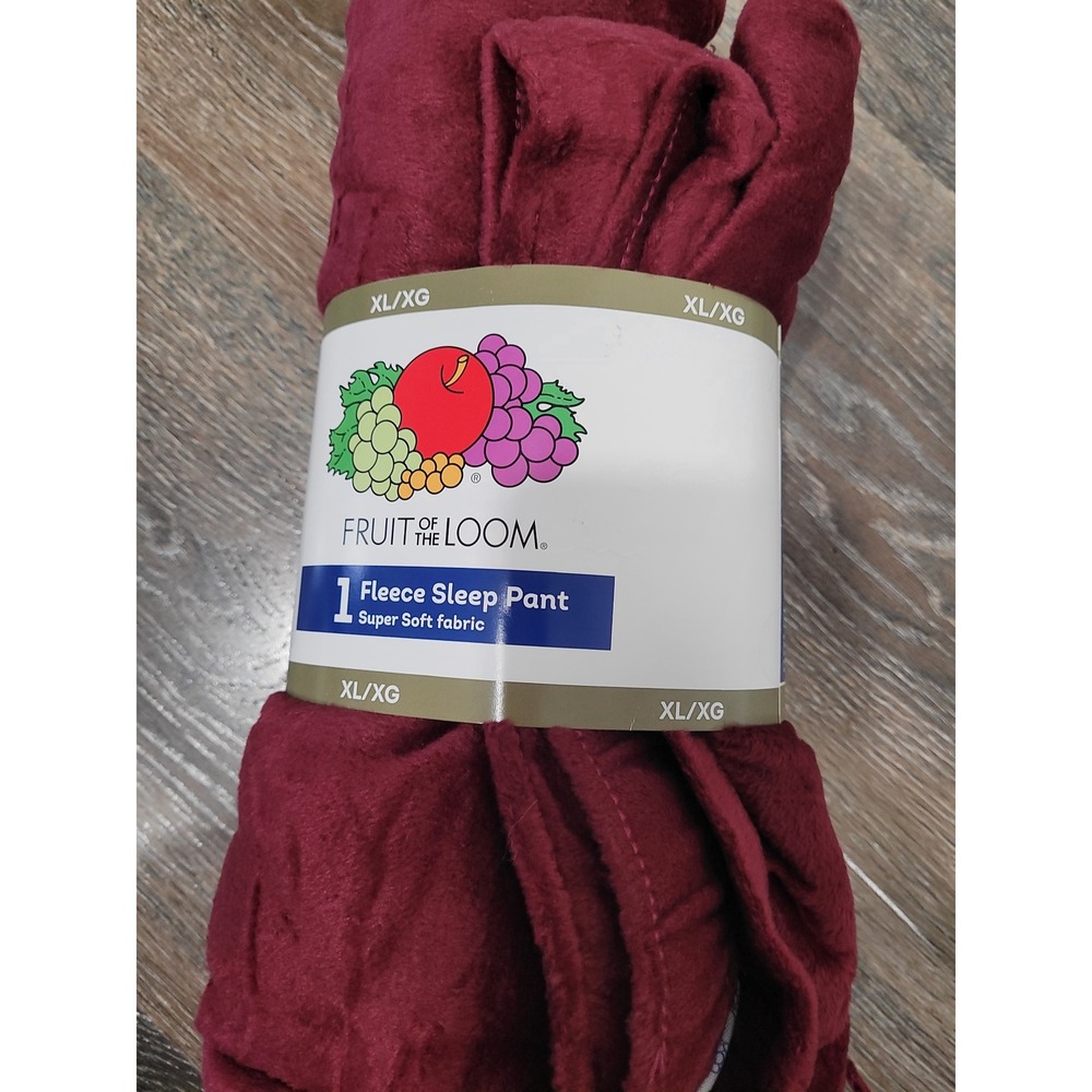 Fruit of the Loom Mens Fleece Sleep Pant Burgundy XL Pajama Bottoms #10